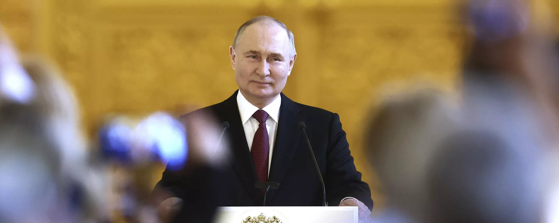 Russia President Putin Putin meets his authorised representatives for the presidential election campaign in the Andreyevsky Hall of the Great Kremlin Palace, Russia, Wednesday, March 20, 2024. - Sputnik भारत, 1920, 20.03.2024