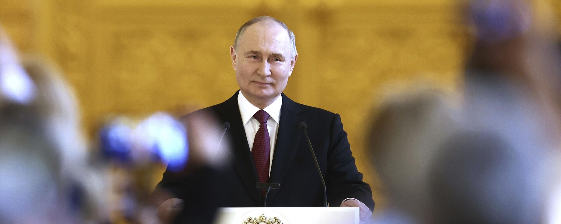 Russia President Putin Putin meets his authorised representatives for the presidential election campaign in the Andreyevsky Hall of the Great Kremlin Palace, Russia, Wednesday, March 20, 2024. - Sputnik India, 1920, 19.05.2024
