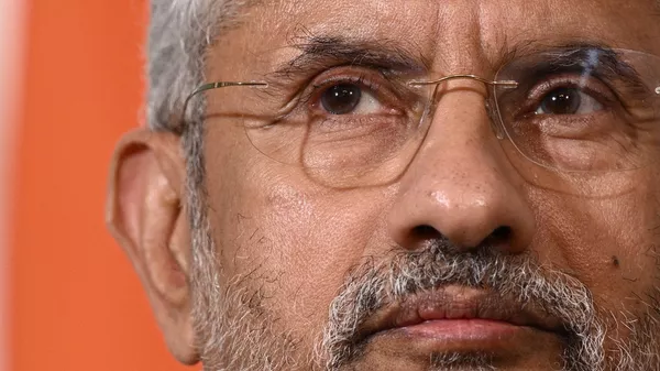 Indian External Affairs Minister Subrahmanyam Jaishankar looks on during a meeting with US Secretary of State Antony Blinken in the Treaty Room of the US Department of State in Washington, DC, on September 28, 2023. - Sputnik भारत