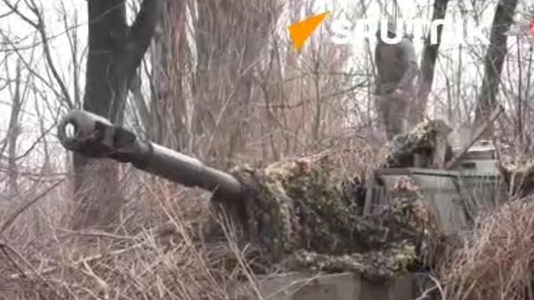 Russian Artillerymen destroy mortar crew and ammunition depot of  Ukrainian forces near Avdeyevka - Sputnik India