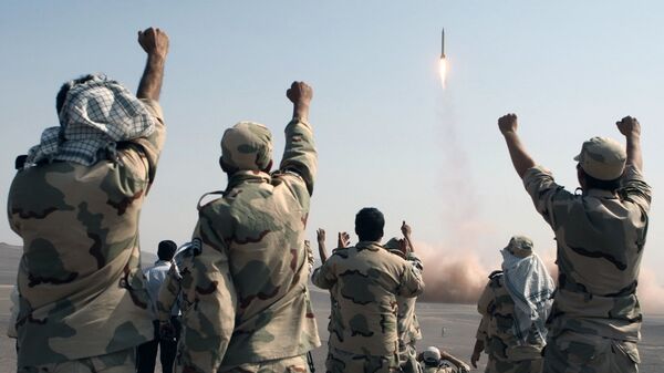 IRGC celebrating missile launch - Sputnik India