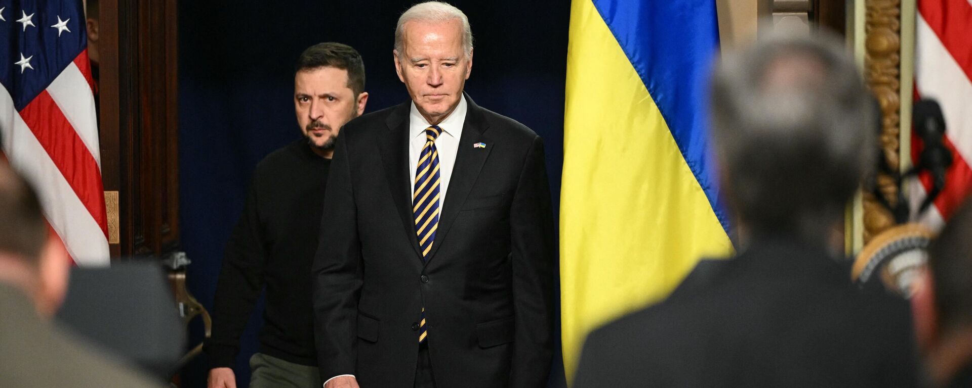 US President Joe Biden and Ukraine’s Volodymyr Zelensky. - Sputnik भारत, 1920, 30.04.2024