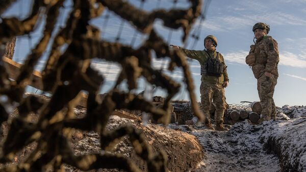 Ukrainian soldiers outside Kupiansk, Kharkov region, on January 23, 2024. - Sputnik भारत