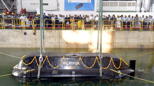 India's Indigenous Midget Submarine Prototype 'Arowana' Unveiled - Sputnik भारत