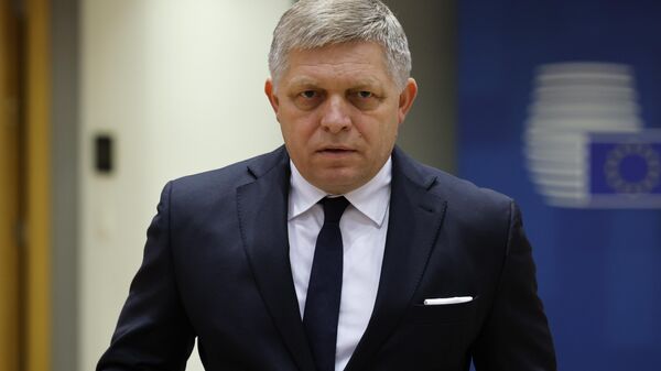 Slovakia's Prime Minister Robert Fico arrives to a round table meeting at an EU summit in Brussels, Thursday, Feb. 1, 2024.  - Sputnik भारत