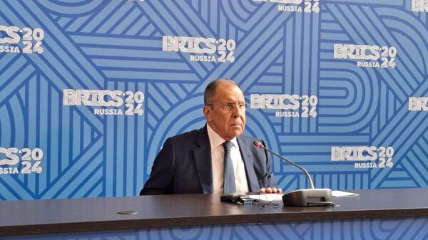 Russian Foreign Minister Sergey Lavrov at a press conference following the BRICS Foreign Ministers' meeting - Sputnik India