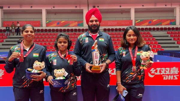 Indian Table Tennis Team Makes History by Securing India's First Medal at BRICS Games - Sputnik भारत