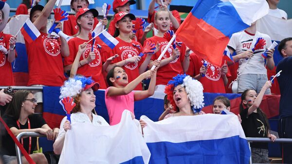 Russian fans at the gymnastics competitions at the BRICS Games in Kazan. - Sputnik भारत
