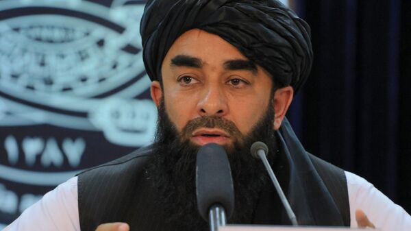 Taliban spokesman Zabihullah Mujahid speaks during a press conference in Kabul on November 5, 2022. (Photo by AFP) - Sputnik भारत