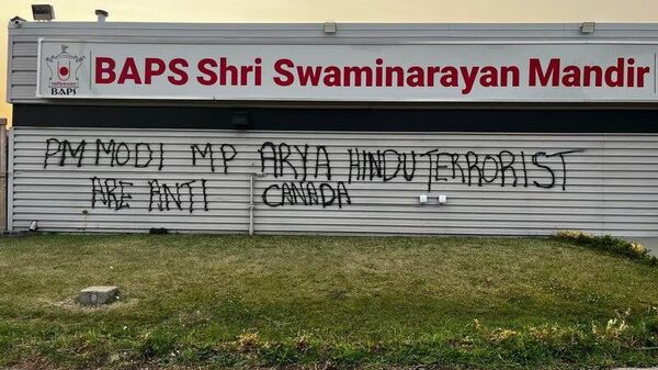 Hindu temple in Canada defaced with anti-India graffiti - Sputnik India