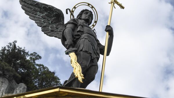 Sculpture of Archangel Michael in Crimea, Russia  - Sputnik भारत