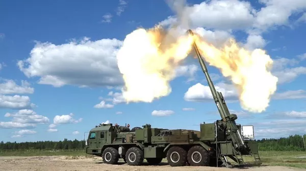  Russian self-propelled artillery system 2S43 'Malva'. - Sputnik भारत