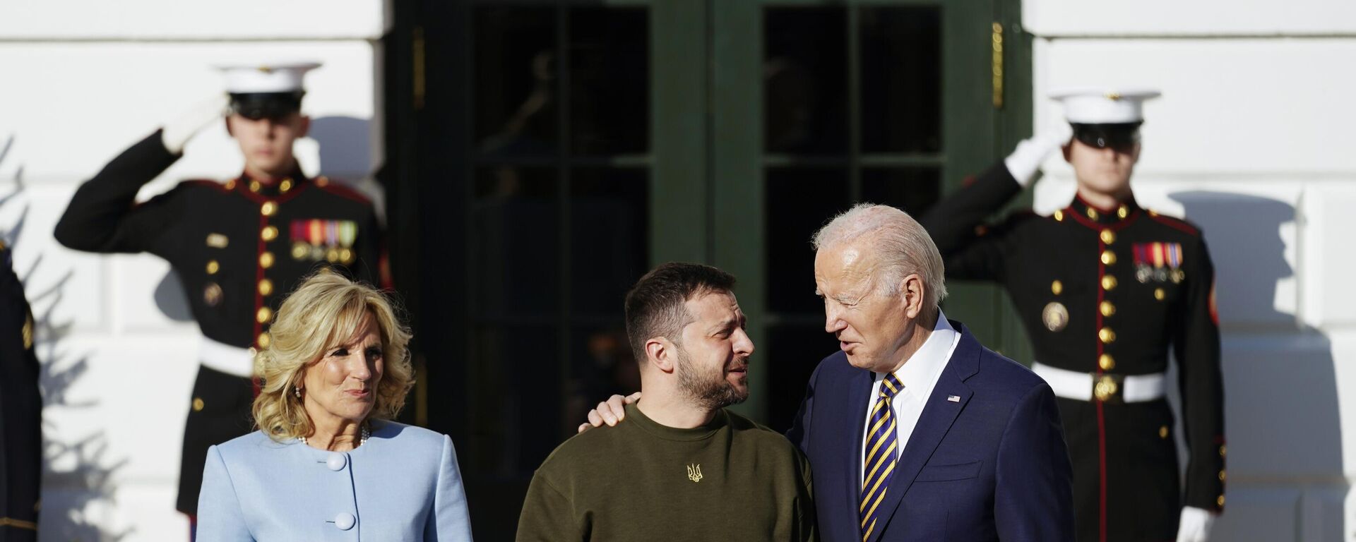 US President Joe Biden welcomes Volodymyr Zelensky at the White House in Washington, Wednesday, Dec. 21, 2022.  - Sputnik भारत, 1920, 17.08.2024