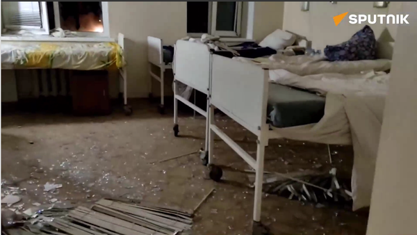 Screenshot showing results of attack by the Ukrainian Armed Forces on hospital No. 6 in Russia's Donetsk on Orthodox Christmas Eve, January 6, 2024. - Sputnik भारत