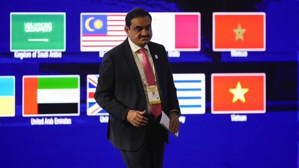 India's Adani Group Chairman Gautam Adani leaves after addressing the Vibrant Gujarat Global Summit, a business event to attract investments to the Gujarat state, in Gandhinagar, India, Wednesday, Jan.10, 2024. - Sputnik India