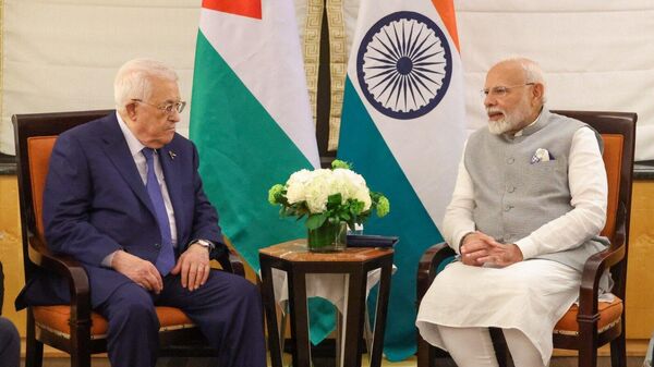 Prime Minister of India Narendra Modi and President of Palestine Mahmoud Abbas - Sputnik भारत