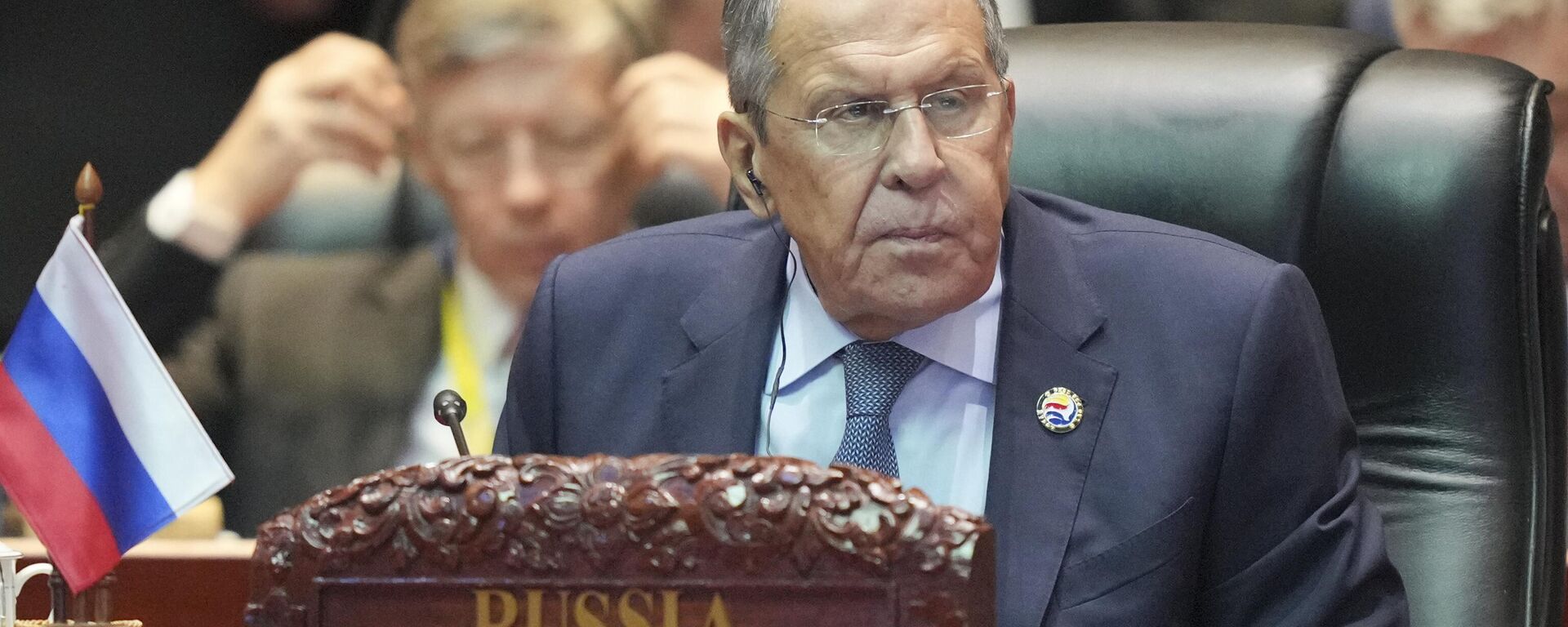 Russian Foreign Minister Sergey Lavrov listens during the 19th East Asia Summit in Vientiane, Laos, Friday, Oct. 11, 2024.  - Sputnik भारत, 1920, 21.10.2024