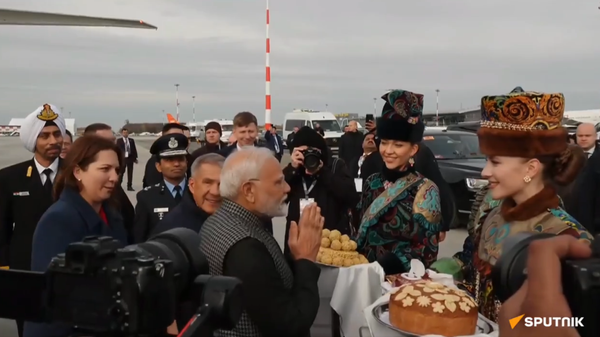 PM Modi arrives in Kazan for BRICS summit - Sputnik भारत