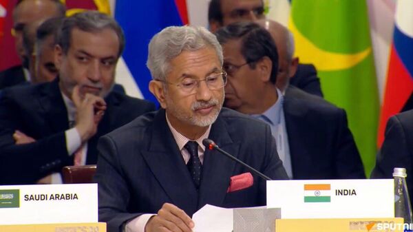 External Affairs Minister of India S. Jaishankar at 2024 BRICS Summit Plenary Session in Kazan, Russia - Sputnik भारत