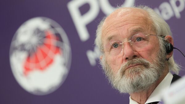 The founder of the WikiLeaks party, Julian Assange's father John Shipton, participates in a press conference dedicated to the decline of freedom of speech in the West: state censorship as a tool for suppressing pluralism, at the International Multimedia Press Center of the Russia Today media group in Moscow/ Vitaly Belousov - Sputnik India