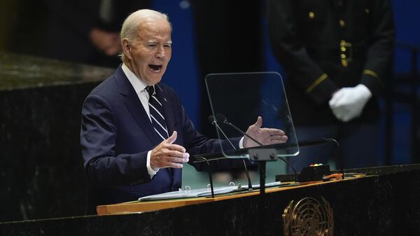 United States President Joe Biden addresses the 79th session of the United Nations General Assembly, Tuesday, Sept. 24, 2024, at UN headquarters  - Sputnik India