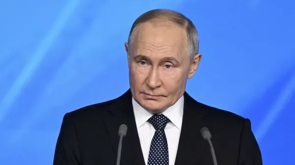 Russian President Vladimir Putin addresses the United Russia party congress in Moscow, Russia, Saturday, Dec. 14, 2024.  - Sputnik भारत
