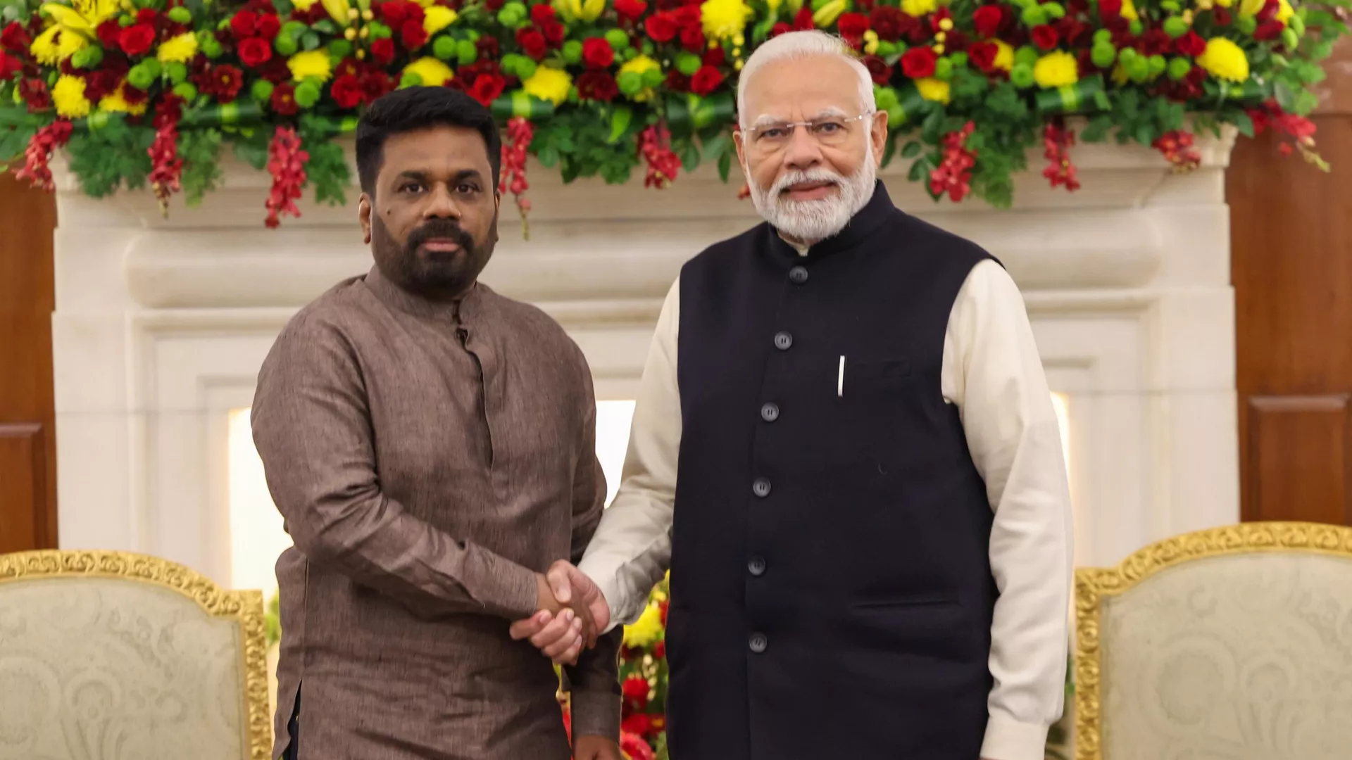 Indian Prime Minister Narendra Modi and Sri Lankan President Anura Kumara Dissanayake