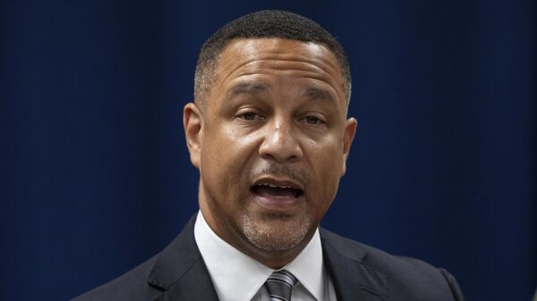  United States Attorney for the Eastern District of New York Breon Peace speaks during a press conference regarding the arrests of former Abercrombie & Fitch CEO Mike Jeffries and his partners as part of sex trafficking investigation at the U.S. Attorney's Office, Tuesday, Oct. 22, 2024, in New York. (AP Photo/Yuki Iwamura) - Sputnik India