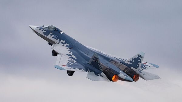 Russi's Su-57 is seen flying during an international air show in China. File photo  - Sputnik India