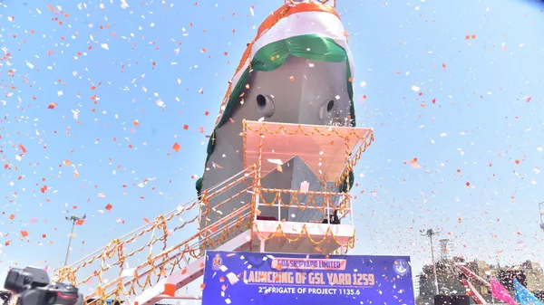 Goa Shipyard Launches Second Project 11356 Frigate Tavasya   - Sputnik भारत