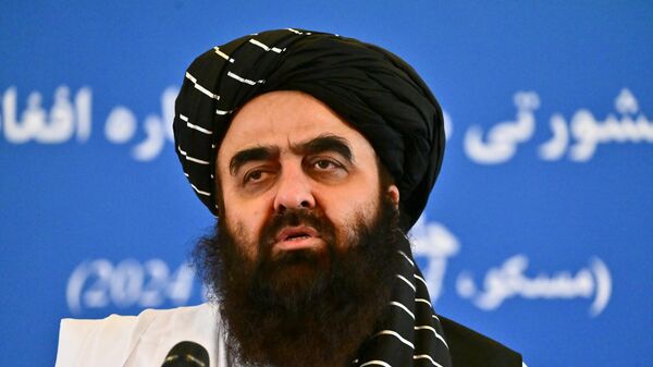 Acting Minister of Foreign Affairs of Afghanistan, a member of the Taliban leadership (a terrorist organization banned in the Russian Federation), Amir Khan Muttaqi participates in a press briefing following the VI meeting of the Moscow Format Consultations on Afghanistan. Kristina Kormilitsyna / Sputnik - Sputnik India