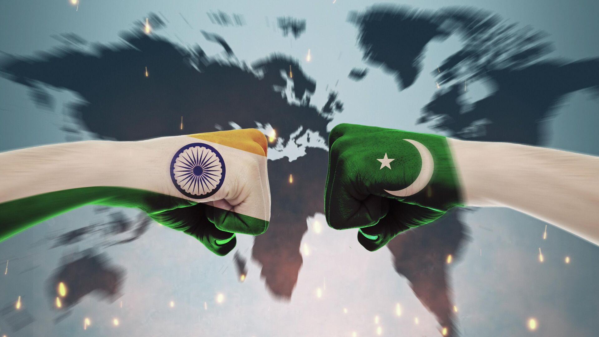 Grunge flags of India and Pakistan divided by barb wire illustration, concept of tense relations between India and Pakistan Grunge flags of India and Pakistan divided by barb wire illustration, concept of tense relations between India and Pakistan - Sputnik India, 1920, 30.04.2025