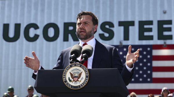 Vice President JD Vance speaks during a tour at Nucor Steel Berkeley in Huger, S.C., Thursday, May 1, 2025 - Sputnik India