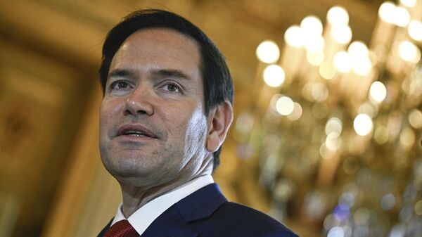 US Secretary of State Marco Rubio looks on as he arrives at the Quai d'Orsay, France's Minister of Foreign Affairs for high-level talks to discuss Ukraine and its security in Paris Thursday, April 17, 2025 - Sputnik India
