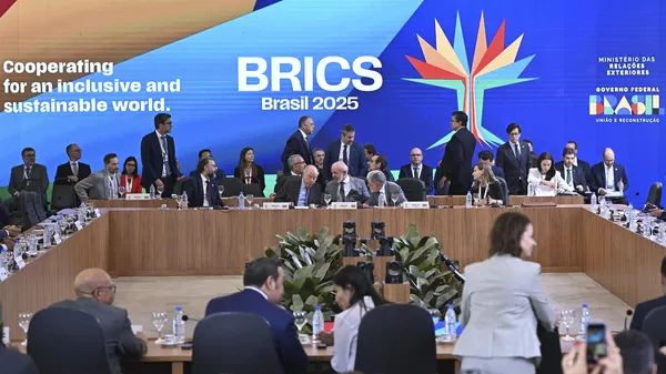 The President of Brazil, Luiz Inacio Lula da Silva, takes part in the opening ceremony of the First Meeting of Sherpas of the Brazilian BRICS Presidency in Brasilia, Brazil, on February 26, 2025.  - Sputnik भारत