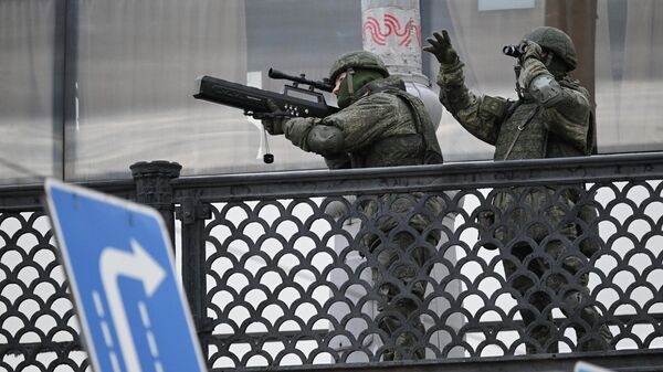 Russian anti-drone troops deployed during the repetition of the Victory Day parade in Moscow, April 29, 2025. - Sputnik India