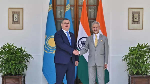 Indian External Affairs Minister (EAM) S Jaishankar meets Kazakhstan's Deputy Prime Minister/Foreign Minister Murat Nurtleu at New Delhi's Hyderabad House on Thursday.  - Sputnik India