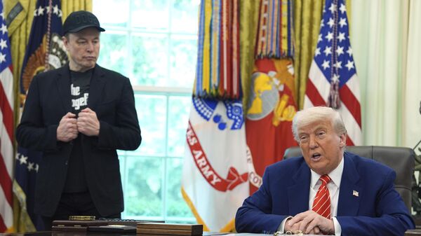 President Donald Trump speaks during a news conference with Elon Musk in the Oval Office of the White House, Friday, May 30, 2025, in Washington.  - Sputnik India