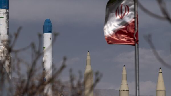 Iran-made long-range surface-to-surface missiles and two Iran-made satellite carriers are placed outside the Holy Defense Museum in the Abbasabad Cultural and Tourist Area in central Tehran, Iran, on April 2, 2025.  - Sputnik भारत