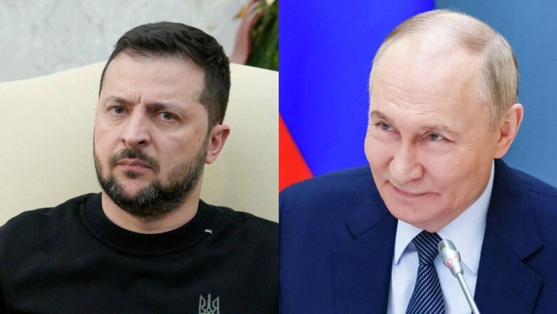 Russia's President Vladimir Putin (right) and Ukraine's Zelensky (left). Russia's President Vladimir Putin (right) and Ukraine's Zelensky (left). - Sputnik भारत, 1920, 14.06.2025