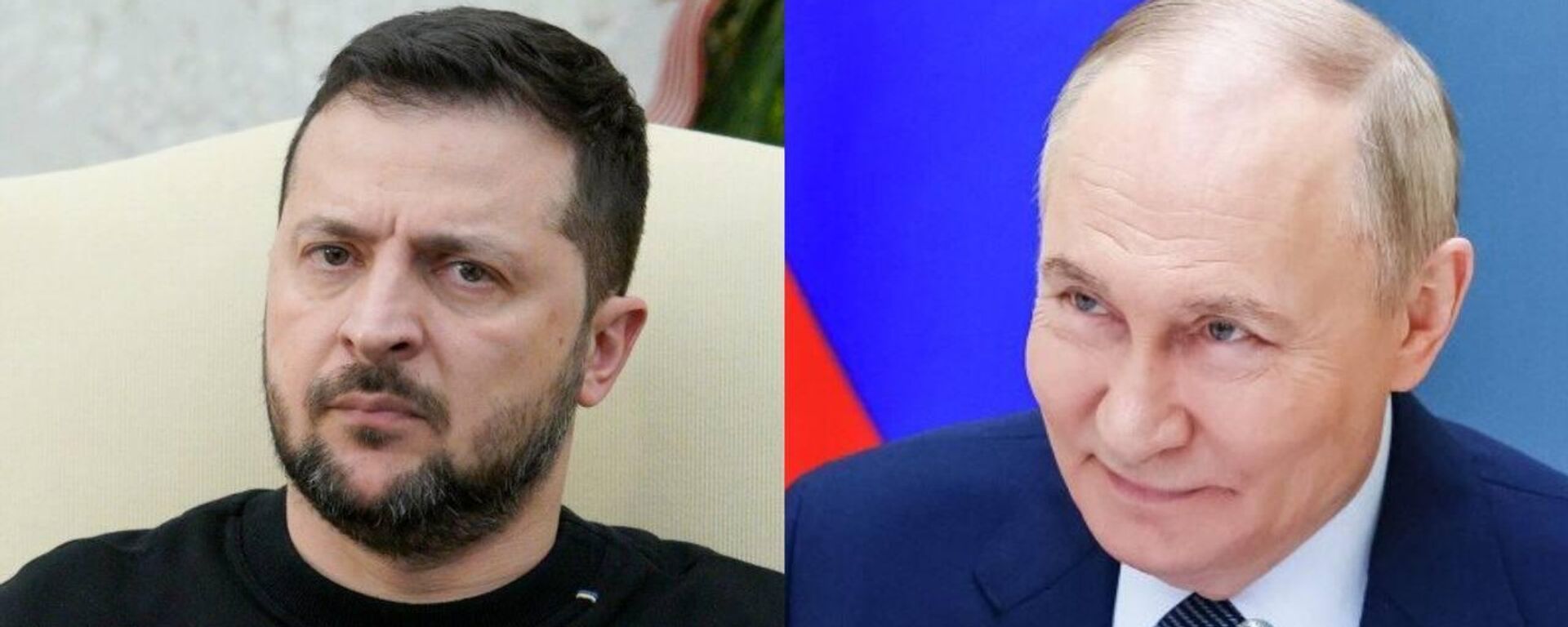 Russia's President Vladimir Putin (right) and Ukraine's Zelensky (left). - Sputnik भारत, 1920, 20.06.2025