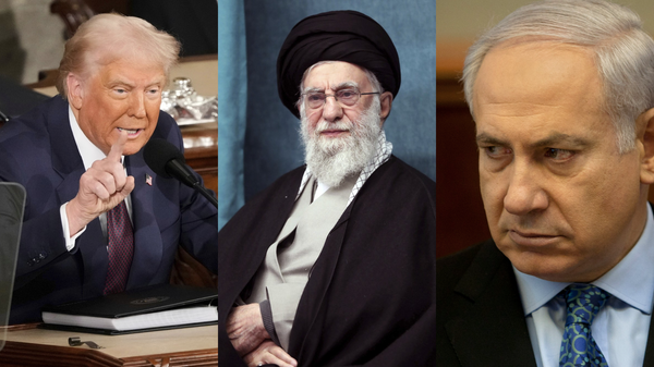 This combo of pictures show President Donald Trump, left, addressing a joint session of Congress at the Capitol in Washington, March 4, 2025, and a handout of Supreme Leader Ayatollah Ali Khamenei attending a ceremony in Tehran, Iran, March 8, 2025. (AP Photo/Ben Curtis - Office of the Iranian Supreme Leader via AP)

Israeli Prime Minister Benjamin Netanyahu attends the weekly cabinet meeting in his office in Jerusalem, Sunday, Dec. 11, 2011. Israeli aircraft struck the Gaza Strip early Sunday, wounding a 12-year-old girl and her father, according to a Palestinian health official. The Israeli military said in a statement that it targeted a weapons factory in response to rockets fired by Palestinian militants from Gaza into southern Israel. (AP Photo/Sebastian Scheiner, Pool) - Sputnik India