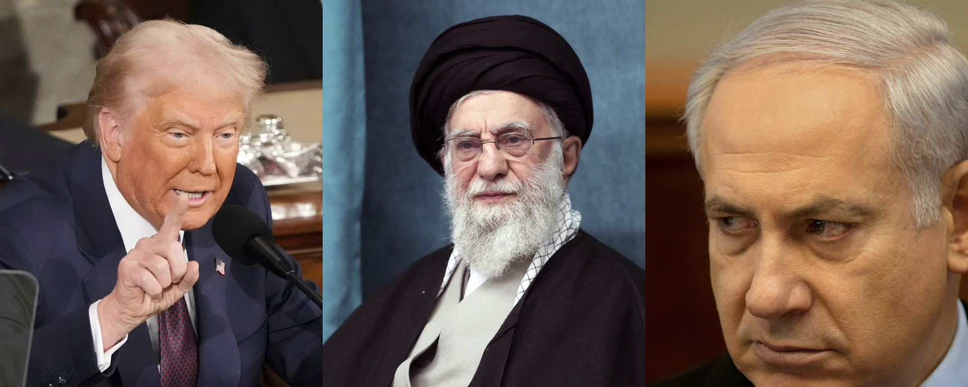 This combo of pictures show President Donald Trump, left, addressing a joint session of Congress at the Capitol in Washington, March 4, 2025, and a handout of Supreme Leader Ayatollah Ali Khamenei attending a ceremony in Tehran, Iran, March 8, 2025. (AP Photo/Ben Curtis - Office of the Iranian Supreme Leader via AP)

Israeli Prime Minister Benjamin Netanyahu attends the weekly cabinet meeting in his office in Jerusalem, Sunday, Dec. 11, 2011. Israeli aircraft struck the Gaza Strip early Sunday, wounding a 12-year-old girl and her father, according to a Palestinian health official. The Israeli military said in a statement that it targeted a weapons factory in response to rockets fired by Palestinian militants from Gaza into southern Israel. (AP Photo/Sebastian Scheiner, Pool) - Sputnik India, 1920, 19.06.2025