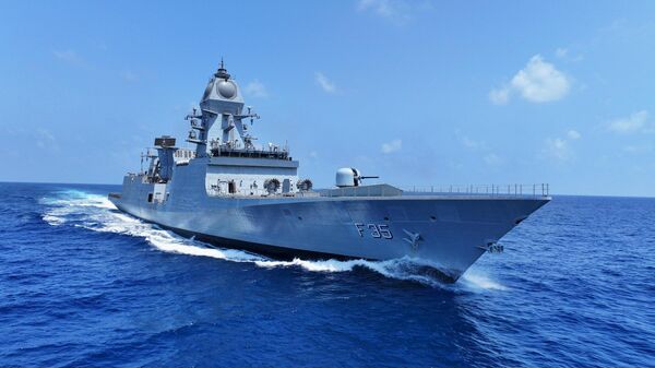 Mazagon Dock Shipbuilders Ltd. (MDL) delivered the INS Udaygiri, India's second Project 17A stealth frigate, to the Indian Navy - Sputnik भारत
