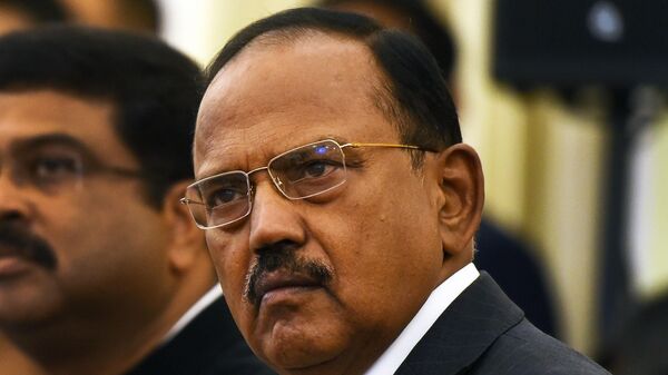 NEW DELHI, INDIA - OCTOBER 5: National Security Advisor to the Prime Minister Ajit Doval during the bilateral talks between Prime Minister Narendra Modi and Bangladesh Prime Minister Sheikh Hasina, at Hyderabad House, on October 5, 2019 in New Delhi, India. India and Bangladesh on Saturday hailed bilateral ties as model good neighbourliness as the two sides signed seven agreements and the prime ministers of the two countries inaugurated three projects to deepen their partnership. (Photo by Mohd Zakir/Hindustan Times via Getty Images) - Sputnik India