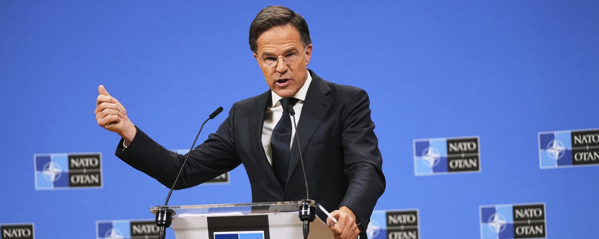NATO Secretary General Mark Rutte speaks during a media conference prior to a meeting of the Ukraine Defense Contact Group at the NATO headquarters in Brussels, Wednesday, June 4, 2025.  - Sputnik India, 1920, 27.07.2025