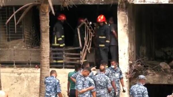 Scene of the Bangladesh Air Force plane crash - Sputnik India