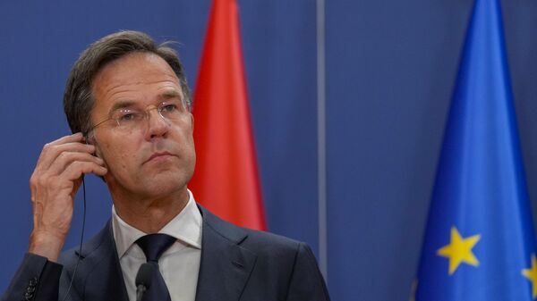 Netherland's Prime Minister Mark Rutte listens to a question during a press conference after talks with Serbia's President Aleksandar Vucic and Luxembourg Prime Minister Xavier Bettel at the Serbia Palace, in Belgrade, Serbia, Monday, July 3, 2023. Rutte and Bettel are on a one day visit to Serbia. - Sputnik India