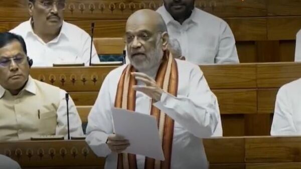 Home Minister Amit Shah addresses a parliamentary discussion on Operation Sindoor. - Sputnik India
