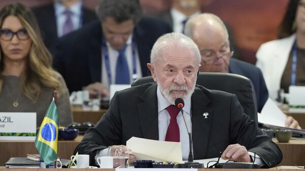 Brazilian President Luiz Inacio Lula da Silva speaks during the 17th annual BRICS summit in Rio de Janeiro, Sunday, July 6, 2025 - Sputnik India